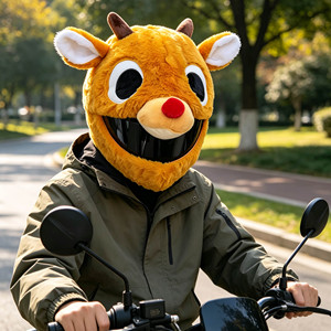 Copertura per <span class=keywords><strong>Casco</strong></span> a Forma di Renna Natalizia, Simpatico Naso Rosso, Divertente Custodia Protettiva per <span class=keywords><strong>Casco</strong></span> da <span class=keywords><strong>Moto</strong></span> - Product Image 4