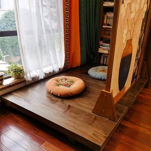 Tatami japonés Homestay <span class=keywords><strong>Hotel</strong></span> Log floor 1,5 m 1,8 cama baja doble de madera maciza - Product Image 3