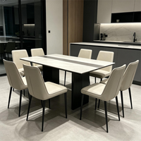 Ensemble de salle à manger en bois moderne et luxueux 5 pièces avec table rectangulaire et 4 chaises, écologique, pour hôtel et appartement