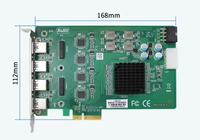 Carte PCI Express X4 8 ports USB3.0 interne avec 4 contrôleurs Renesas pour la capture d'images et de vidéos de caméra en stock