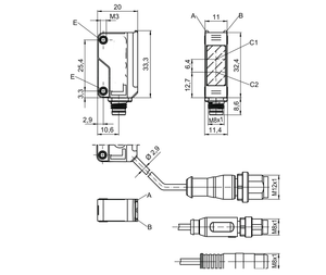 เซ็นเซอร์ตรวจจับแสงแบบลำแสงผ่าน MT-Leuze LE5B/4X-200-M12, PNP, สายเคเบิล 200 มม., ขั้วต่อ M12 รุ่น 50145233 - Product Image 2