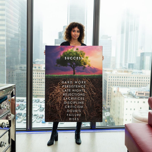 Peinture sur toile inspirante, citations de <span class=keywords><strong>motivation</strong></span> pour le <span class=keywords><strong>succès</strong></span>, affiches et tableaux muraux sur toile pour le bureau, pour garder le sourire et rester positif. - Product Image 5