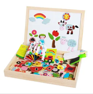 Distribuidor de puzle magnético de madera para niños, preescolar