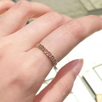 Bague chaîne simple plaquée or PVD haut de gamme Bagues en acier inoxydable pour femme