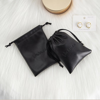 Emballage de bijoux de luxe avec logo personnalisé, pochette en satin avec cordon de serrage pour le shopping - Sérigraphie