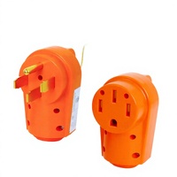 Kit de prises mâle/femelle RV 50Amp 14-50P/R NEMA, prise de courant 220-240V, robuste, homologué ETL, ABS orange pour remorques