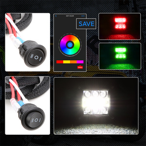 Nova tự động ứng dụng điện thoại điều khiển xe lái xe ánh sáng 3 inch vuông nhấp nháy đuổi RGBW dẫn mương ánh sáng với khai thác - Product Image 4