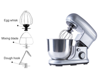 Robot pâtissier multifonctionnel intelligent avec bol de mélange de 5 L, 6 vitesses, commande rotative, robot pâtissier avec action de mélange planétaire