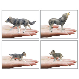 Set di modelli simulati di re lupo siberiano scultura statica solida <span class=keywords><strong>Wolf</strong></span> <span class=keywords><strong>Pack</strong></span> con femmina alfa e collezione di animali selvatici di cuccioli - Product Image 4