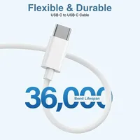 Original 60W Charge Rapide 1M 2M 3M 5M USB C à C Câble de Données 3A Cuivre Pur avec Gaine en PVC Compatible avec Téléphone et Écouteur