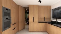 Conception Sur Mesure Aménagement Complet de Maison en Bois Meubles Modulaires en Bois Massif Armoire de Cuisine Moderne avec Îlot Central