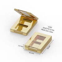 Mini poudre de maquillage en plastique Rectangle aimant fard à paupières paquet carré cosmétique Compact conteneur boîte avec fenêtre