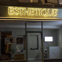 Letrero Luminoso 3D para Exteriores, Letrero Acrílico Retroiluminado, Logotipo Comercial, Letrero 3D de Acero Inoxidable para Tiendas y Negocios
