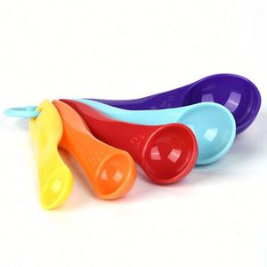 Multiple Sizes 5 Pieces Rainbow Color <b>Spoon</b> Cheap Colorful Plastic Combination <b>Measuring</b> <b>Spoons</b> Set - Product Image 5