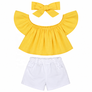 Ensemble short et crop top pour filles, vêtements pour enfants, chemises et pantalons pour bébés filles, vente en gros de Chine - Product Image 1