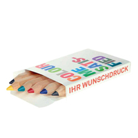 Top ventes d'usine fournitures de papeterie logo personnalisé professionnel court crayons de couleur ensemble enfants 6 pièces Mini crayon de couleur