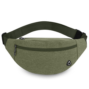 Men's Chest Bag Canvas Waist Bag Durable Outdoor Everyday Use Brown Black Military Green Khaki Solid Color - Product Image 5