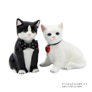 Céramique Porcelaine fine Be my Valentine <span class=keywords><strong>Chat</strong></span> blanc et noir Salière et poivrière - Product Image 6