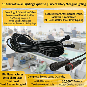 Luz solar de 5m, reflector para exteriores, luz de calle, especial a prueba de agua, cable de extensión de 15 metros, 10 cables de extensión de 20 metros - Product Image 4