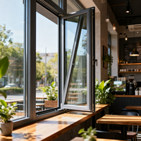 Ventana de sistema de apertura interior de vidrio aislado de diseño moderno con marco de aleación de aluminio Ventana de casa