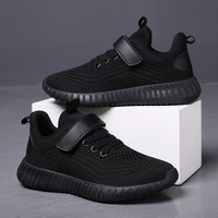 Chaussures de course pour enfants de haute qualité en gros, baskets de sport noires et blanches respirantes en maille pour garçons et filles