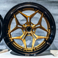 Nouvelles jantes en alliage d'aluminium chromées forgées Rucci Deep Dish 3 pièces New Gold 2 5x114.3