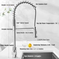 Évier de cuisine contemporain HUAGAO à trou unique avec robinet extractible multifonctionnel, design en cuivre flexible de qualité supérieure