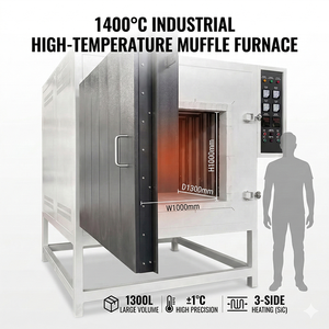 Büyük Kapasiteli 1400 ℃   Laboratuvar ve Endüstriyel Isıl İşlem için Yüksek Sıcaklıklı Elektrikli Mufla Fırını - Product Image 1