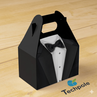 Boîte cadeau créative en forme de combinaison aseptique avec poignée, impression personnalisée, finition brillante/mate, emballage pour cadeaux masculins