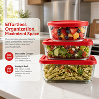 Boîte à lunch ronde en verre borosilicate de 500 ml en gros avec couvercles en plastique chauffables anti-fuite, adaptée au congélateur