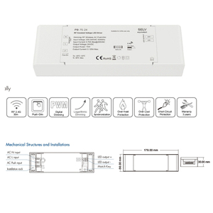 12/24V 75 Wát điện áp không đổi RF Dimmable dẫn lái xe PB-75-12 RF 2.4 Gam từ xa không dây cho màu duy nhất RGBW LED Strip ánh sáng - Product Image 4