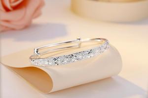 Braccialetto da polso da donna <span class=keywords><strong>con</strong></span> motivo a stella 999 in argento Sterling, gioiello di moda, braccialetto lucido - Product Image 3