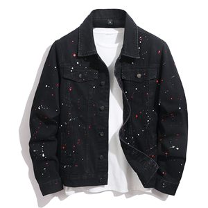 แจ็คเก็ตยีนส์ขายาวมีรอยขาดสำหรับผู้ชายเสื้อแจ็คเก็ตผ้ายีนส์แนวสตรีทปรับแต่งได้สำหรับผู้ชาย2025 - Product Image 1