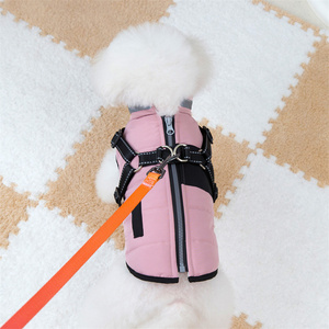 JXANRY 24 baru musim gugur dan musim dingin peralatan traksi anjing kapas berlapis Teddy Bichon kucing pakaian hewan peliharaan dalam persediaan - Product Image 5