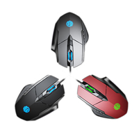 Mouse Gaming Inphic W1 6 Tombol Definisi Makro 3200dpi Dapat Disesuaikan Optik USB Berkabel Menyala Senyap Gaya 3D untuk PC Notebook