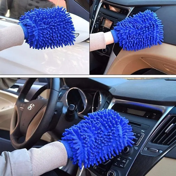 SHODA Trending Products 2024 New Arrivals Microfiber Nylon Car Wash Gloves Brush Mop Mitt For Car Wash Cleaning
