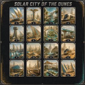 La Città Solare delle Dune: Set di Carte Collezionabili in Metallo Inciso Premium per Collezionisti Professionisti ed Appassionati di Fantascienza - Product Image 2