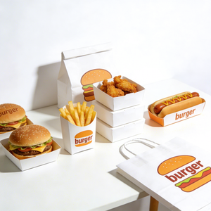 صندوق توصيل طعام سريع صديق للبيئة للبرغر والبطاطس المقلية والدجاج المقلي والهوت دوج مع شعار مخصص منقوش - Product Image 2