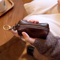 50% de réduction sur la vente en gros de petites pochettes à clés en cuir véritable de luxe, petit portefeuille