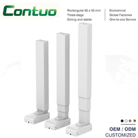 Colonne de levage télescopique 3 étapes 24VDC 800N, course 650mm, vitesse 40mm/s, actionneur électrique rapide pour pied de bureau réglable en hauteur