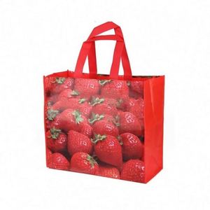 Sac tissé personnalisé de haute qualité en tissu non tissé, sac de courses réutilisable, sac Superet en promotion - Product Image 1