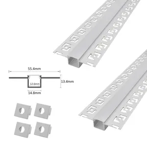 New Trend 080 Plaster In Led Channel Recessed 6063 Aluminum Alloy 55*13mm Drywall Profil Gypsum Led