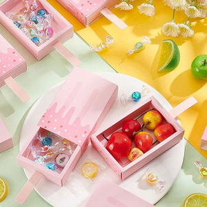 Eiscreme-förmige Papier-Geschenkbox Mini <span class=keywords><strong>Cartoon</strong></span> Süßigkeiten Faltbare Kartonbox DIY Niedliche Party-Geschenkbox für Kinder - Product Image 2