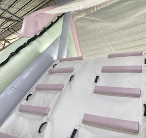 Parcours d'obstacles gonflable rose <span class=keywords><strong>pastel</strong></span> avec toboggan et piscine pour enfants, divertissement extérieur commercial - Product Image 6