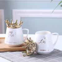 Nordic Creative Crown Cup Mobile Holder Tasse en céramique légère de luxe pour café lait thé pour cadeaux