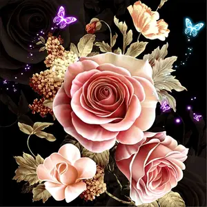Bild von Strass Direkt vertrieb Disegno eine Diamante rosa Rose Blume Diamant malerei