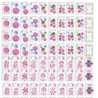 Tuiles de Mahjong en Acrylique American Garden Botanical, motifs floraux, feuillage et papillons en aquarelle douce, pour jeu de table de loisirs domestique