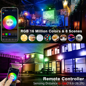 Nhà Máy Bán buôn 200 Wát năng lượng mặt trời ngoài trời không thấm nước điều khiển từ xa + điều khiển không dây RGB LED Flood Lights - Product Image 5