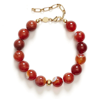 Collar grueso de cornalina para mujer, piedra de ágata Natural roja, joyería llamativa, cadena de acero inoxidable chapada en oro, estilo clásico