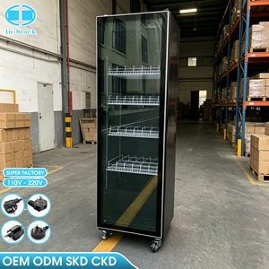 Refrigerador Exhibidor de Bebidas de Gran Capacidad (450L) con Puerta Única, Refrigerador Vertical Comercial con Puerta de Vidrio Transparente e Iluminación LED (OEM/ODM) - Product Image 1